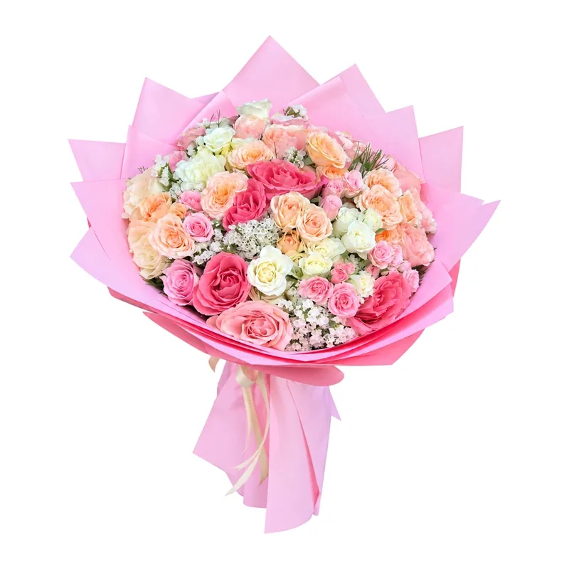 Somon ve Pembe Sprey Gül Buketi – 1. fotoğraf