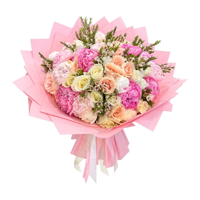 Pembe Şakayık ve Gül Dev Buket – 1. fotoğraf