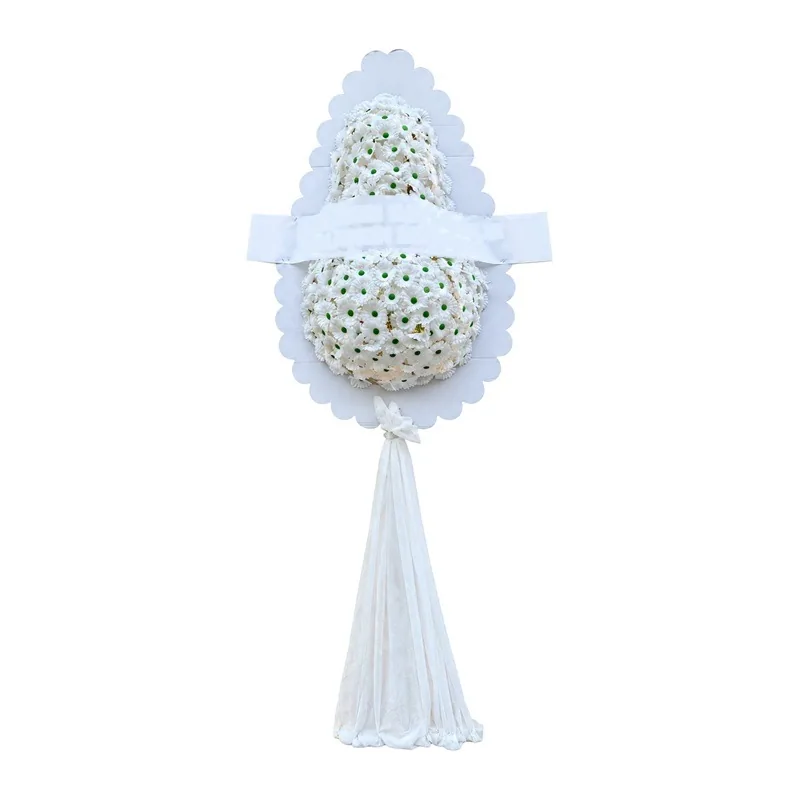 Beyaz Gerbera Açılış Çelengi Tek Katlı Yapay – 1. fotoğraf