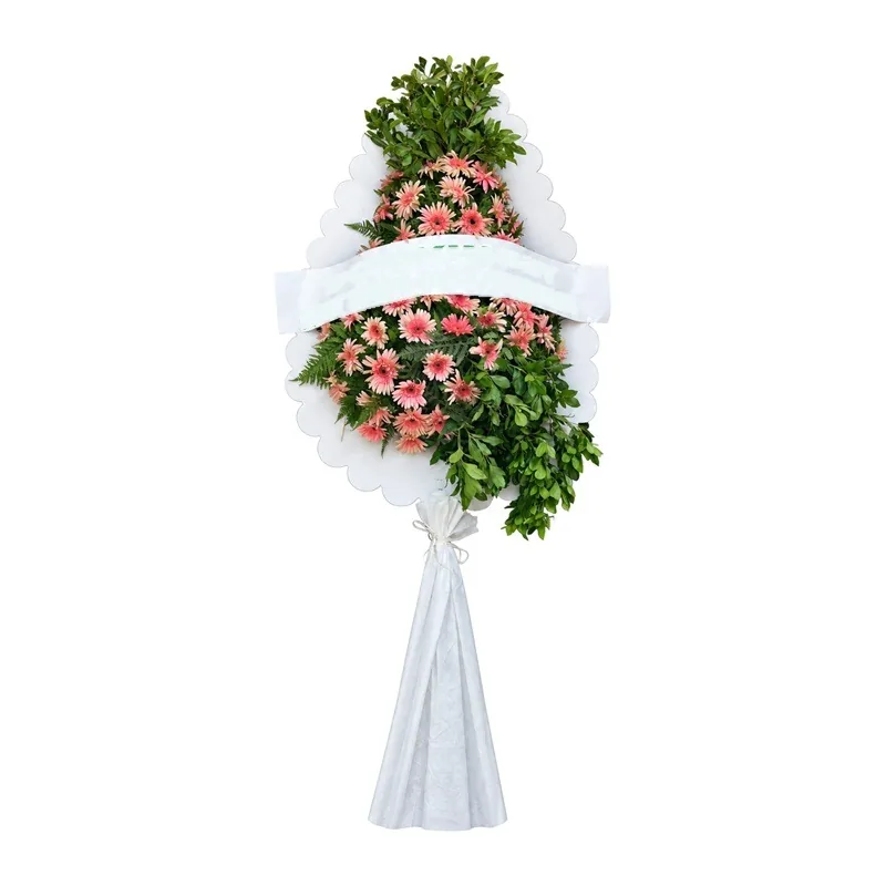 Pembe Gerbera Açılış Çelengi Tek Katlı