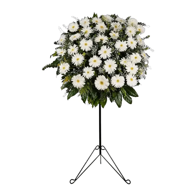 Beyaz Zarafet Gerbera Ferforje Aranjmanı