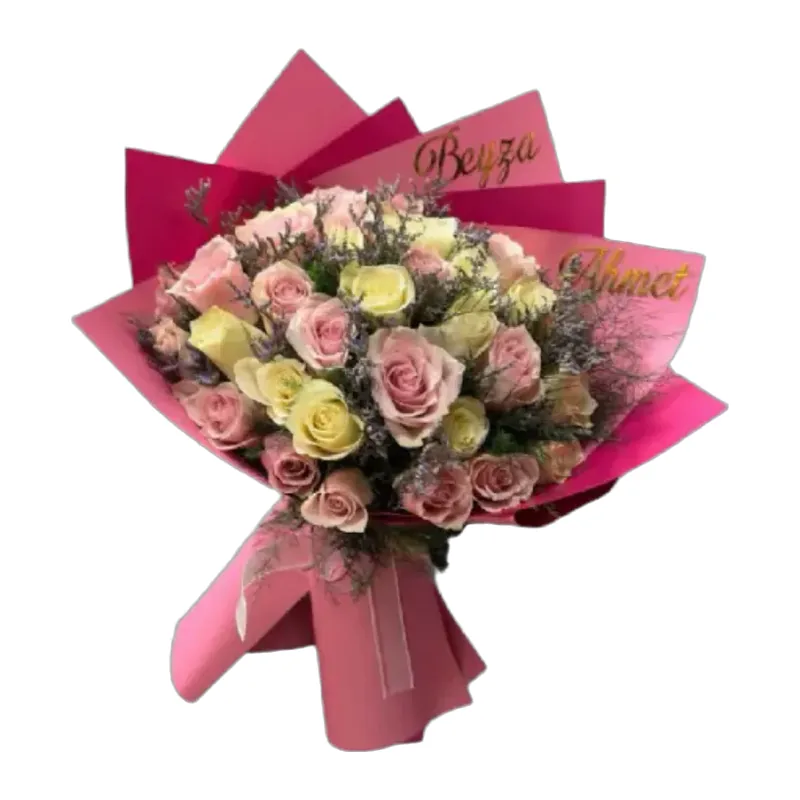 41 Pembe Beyaz Gül Buketi